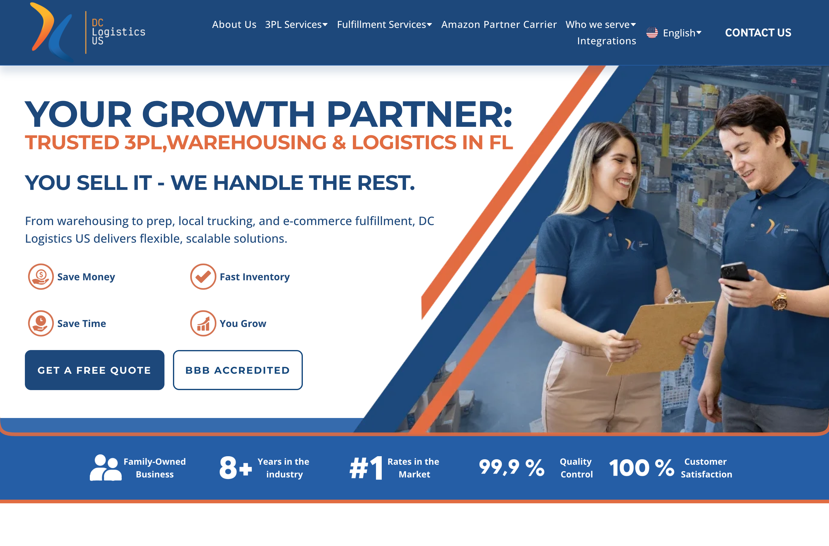 Sitio web de DC Logistics